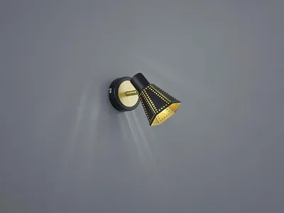 Produktbild von Wandstrahler Vintage Lampe schwarz golden, 1 flammig