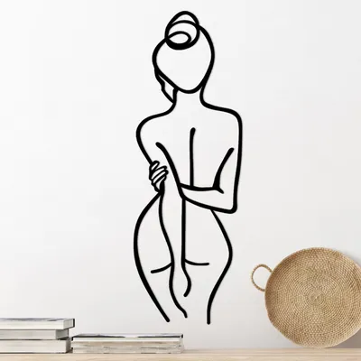 Immagine prodotto di Wallity, Corpo di donna, decorazione murale, nero, metallo, 72 x 26 x 0,15 cm