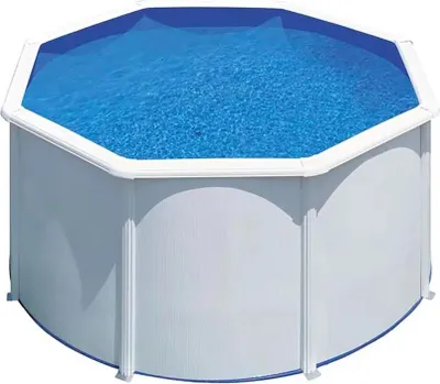 Produktbild von GRE Runder weißer Stahlwandpool Ø 240 x 120 cm KIT240ECO