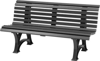 Produktbild von Gartenbank Jamaika | 3-Sitzer | Graphitgrau | HxBxT 80x150x64cm | Witterungs- & UV-beständiger Kunststoff | Parkbank Sitzbank Außenbereich Garten Balkon Terrasse
