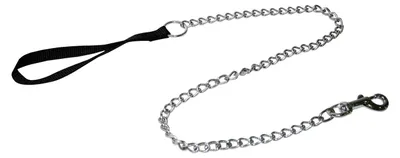 Image de Laisse pour chien en nylon noir, 1,1 mm x 2 mètres, avec chaîne