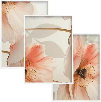 Produktbild von Pastell Poster Wandbilder Weißer Rahmen Blumen Wanddeko 30x40