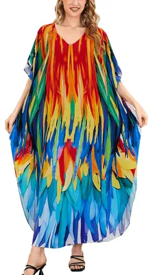 Produktbild von Solidchoice – Sommerlicher, langer Kaftan, lockere Loungewear, Strandkleid