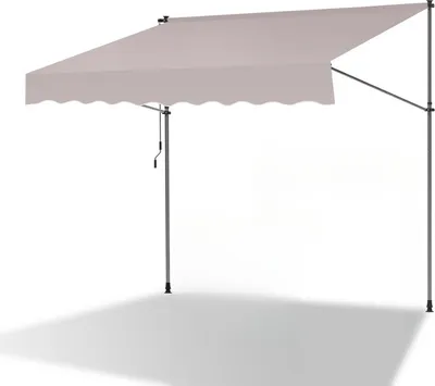 Produktbild von Aopunly Klemmmarkise 200x120cm Markise Höhenverstellbare Balkonmarkise mit Handkurbel Sonnenschutz ohne Bohren für Terrasse und Balkon Beige