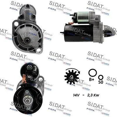 Immagine prodotto di SIDAT S12BH0949 Motorino di avviamento 2,3 kW 12 V
