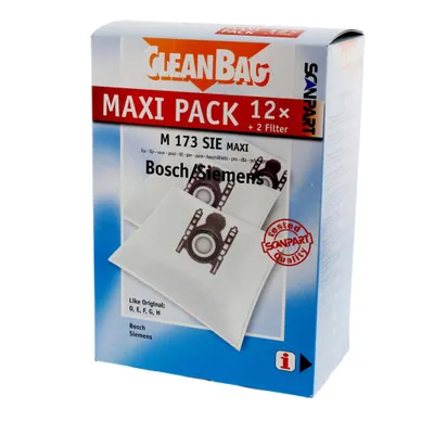 Obrázok produktu pre Cleanbag M 173 SIE maxi, Vrecko na prach, Univerzálne, Biela, Flis, D, E, F, G, H, Bosch, Siemens