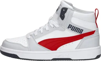 Image de Puma Puma Rebound V6 Mid Jr  Sneakers Hoog - Lichtgrijs - Maat 36