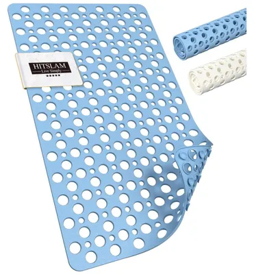 Produktbild von Badewannenmatte rutschfest 75 x 43 cm TPE Blau Schimmelresistent BPA-frei Maschinenwaschbar