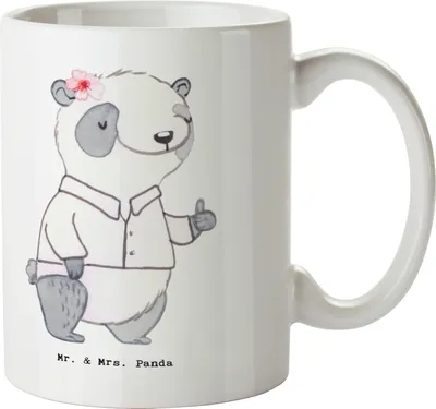 Produktbild von Mr. & Mrs. Panda Trinkbecher Kommunikationsmanagerin Herz - Weiß - Geschenk, Studium, Kaffeetasse, Interkulturelle Kommunikation, Teetasse, Communications Manager, Tasse