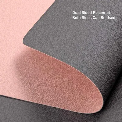 Immagine prodotto di Set di 4 sottopiatti lavabili, resistenti al calore e antiscivolo per cucina, famiglia, ristorante e bar; facili da pulire e durevoli (grigio-rosa, set da 4)