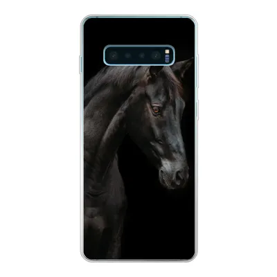 Produktbild von MuchoWow® Handyhülle Schutzhülle Hülle für Samsung Galaxy S10 Plus Pferd - Tier - Schwarz Silikon Softcase Handy Hülle - Schutzhülle