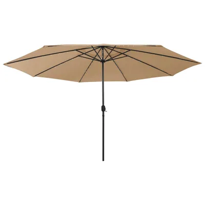 Produktbild von Sonnenschirm mit LED-Leuchten und Metallmast 400 cm Taupe , Markisen Design 2024