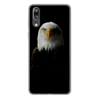 Produktbild von MuchoWow® Handyhülle Schutzhülle Hülle für Huawei P20 Adler - Vogel - Schwarz Silikon Softcase Handy Hülle - Hardcover