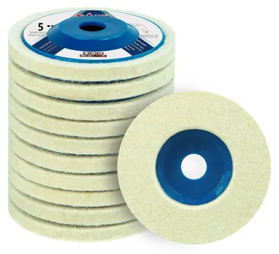 Wollpolierscheiben 125 mm, 10 Stück für Winkelschleifer
