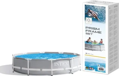 Produktbild von Intex Prism Rondo Ø 305 x 76 cm Frame Pool Set, Hellgrau