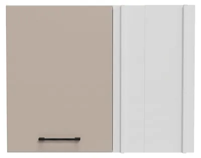 Produktbild von Küchenhängeschrank 80 cm - Beige matt - Eck-Hängeschrank - Soft-Close-System - Küchenschrank - Universelle Frontmontage