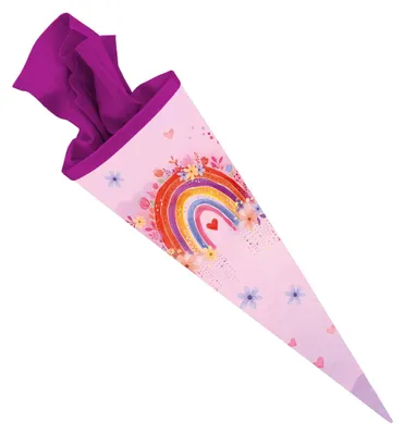 Produktbild von itenga Schultüte 70cm rund Motiv Regenbogen - RAINBOW DREAMS