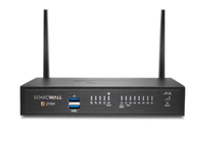 Obrázok produktu pre SonicWall TZ270W, 2 Gbit/s, 0,75 Gbit/s, 1000 Mbit/s, TCP/IP, UDP, ICMP, HTTP, HTTPS, IPSec, ISAKMP/IKE, SNMP, DHCP, PPPoE, L2TP, PPTP, RADIUS, Bezdrôtový, 1000 Mbit/s