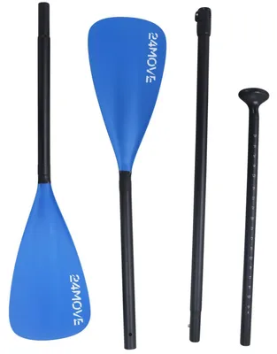 Produktbild von 24MOVE® Paddel Doppelpaddel 2in1 Stechpaddel für SUP Stand Up Board, Kajak, leicht aus Aluminium 230cm, verstellbar blau