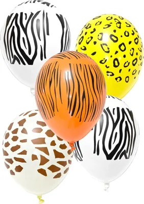 Produktbild von 5 Safari-Latexballons, bedruckt, 29 cm - Einheitsgröße