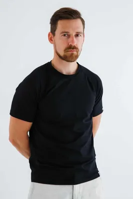 Produktbild von Schwarzes Herren-T-Shirt mit kurzen Ärmeln nanosilver | S