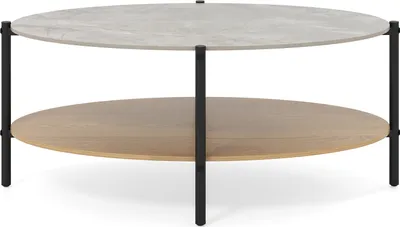 Produktbild von COSTWAY Konsolentisch mit Kunstmarmorplatte, Couchtisch mit Metallrahmen, eleganter Foyertisch mit verstellbaren Fußpolstern