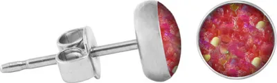 Produktbild von 925 Sterling Silber Ohrstecker Glitterline in verschiedenen Farben und Größen Farbe - Pink-Aurora Borealis Größe - 6 mm
