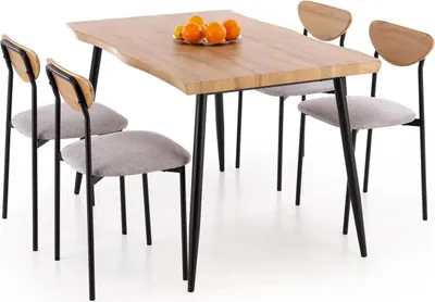 Obrázek produktu pro Set DICKY stůl + 4 židle dub přírodní/černá