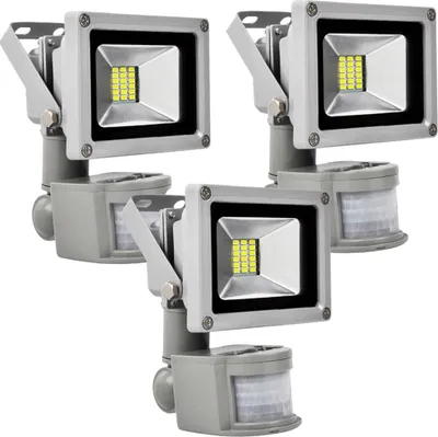 Obrázek produktu pro Greenmigo 3x 20W SMD reflektor s pohybovým senzorem, studená bílá, IP65, vodotěsná LED lampa, nástěnné svítidlo, reflektor, záplavové osvětlení, LED zahradní lampa, venkovní reflektor