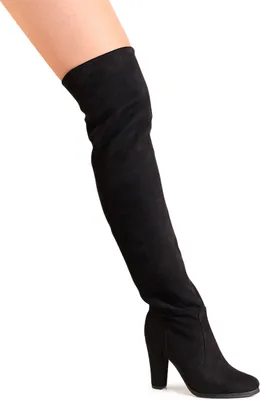 Produktbild von topschuhe24 2589 Damen Overknee Stiefel Krempelschaft, Farbe:Schwarz, Größe:36 EU