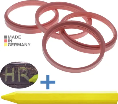 Produktbild von 4X Zentrierringe 76,0 x 66,5 mm Rosa Felgen Ringe + 1x Reifen Kreide Fett Stift