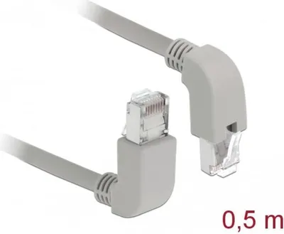 Image de Delock 85861 DELOCK Netzwerkkabel RJ45 Cat.6 S/FTP gewinkelt 0,5m