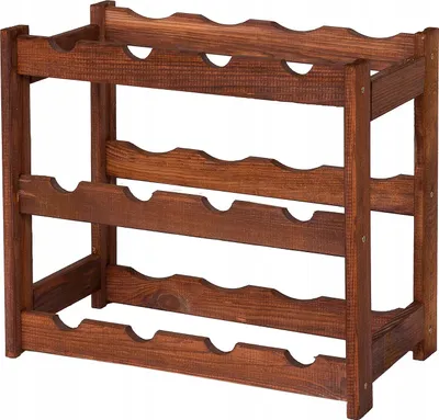 Produktbild von STOLMAK Weinregal aus Holz für 12 Flaschen Braun Kiefernholz 44x38x25 cm Flaschenregal Weinschrank Weinständer Flaschenhalter Kellerregal