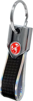 Produktbild von Abarth Offizielle Schlüsselanhäng, Silberfarbe und Karbon mit Rotem Skorpion