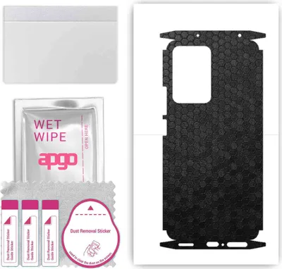 Produktbild von apgo Rückseite + Seiten Schutzfolie, Skin, kompatibel mit Xiaomi 13 Lite, Hinten Displayschutzfolie aus Vinylfolie, kratzfest, einfache Montage - Schwarze Honigwabe