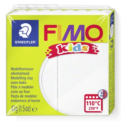 Produktbild von STAEDTLER FIMO kids 8030 ofenhärtende Modelliermasse Einzelprodukt, 42g, glitter weiß