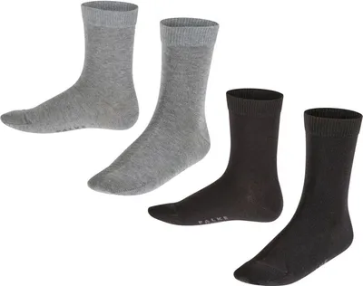 Produktbild von FALKE Kinder Socken, 2er Pack - Happy, Kurzsocken Schwarz/Grau 27-30