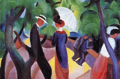 Produktbild von August Macke Kunstdruck Bild - Promenade, 1913 (80 x 120 cm)