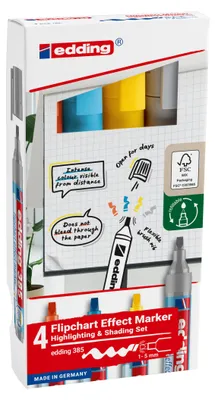 Produktbild von Edding - Filzstift 385 Flipchartpinsel 4 Stück sortiert