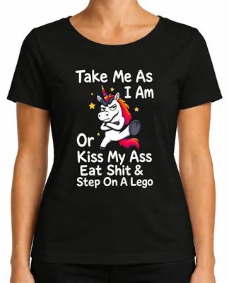Immagine prodotto di "Accettami così come sono, oppure vattene" - T-shirt da donna, scritta divertente e sarcastica, colore nero, taglia M
