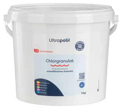 Produktbild von Ultrapool Chlorgranulat Pool Chlor für Schnellchlorung / Stoßchlorung 1 kg / 5 kg / 10 kg (1 x 5 kg)