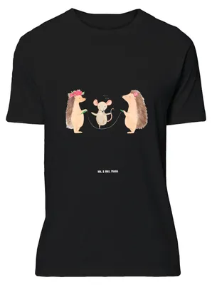 Produktbild von Mr. & Mrs. Panda T-Shirt Igel Seilhüpfen - Schwarz - Geschenk, Lustige Sprüche, S, Maus, Jersey-Shirt, Tshirt, Kinder, Lustiges, Seilspringen, Kindergarten, oberteil