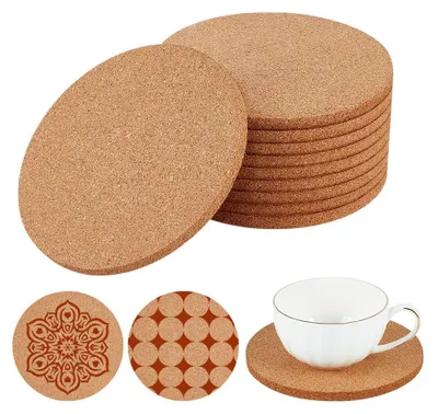 Korkuntersetzer 12er-Set, 15,3 cm, rund, für Tisch & DIY