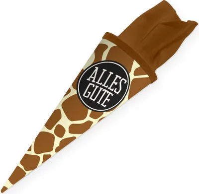 Produktbild von itenga Geschwister Schultüte 35cm Muster Giraffe ALLES GUTE Geschenkverpackung