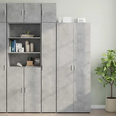 Produktbild von vidaXL Hochschrank Schmal Betongrau 30x42,5x225 cm Holzwerkstoff
