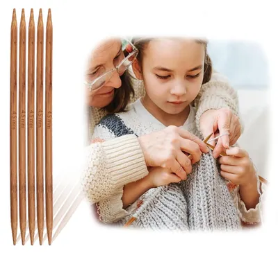 Produktbild von 5-teiliges Set Bambus-Stricknadeln, 20 cm, 4,5 mm