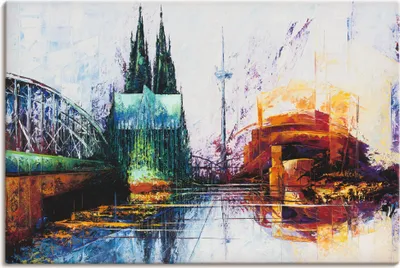 Produktbild von ARTland Leinwandbild Kölner Dom Skyline 3 Größe: 90x60 cm