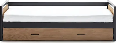 Produktbild von Vente-unique 8435178377524, Trundle bed, Rechteckig, Metall, Schwarz, Holz, 120 kg, 985 mm
