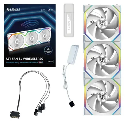 Immagine prodotto di Lian Li UNI FAN SL Wireless 120 Custodia per computer 12 cm Bianco 3 pz
