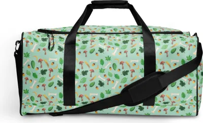 Produktbild von Mr. & Mrs. Panda Duffelbag Herbstwald Design - Weiß - Geschenk, Travel-Bag, Große Reisetasche, Sporttasche Herren, Herbst, Pilze, Damen, Blätter, Laub, Wald